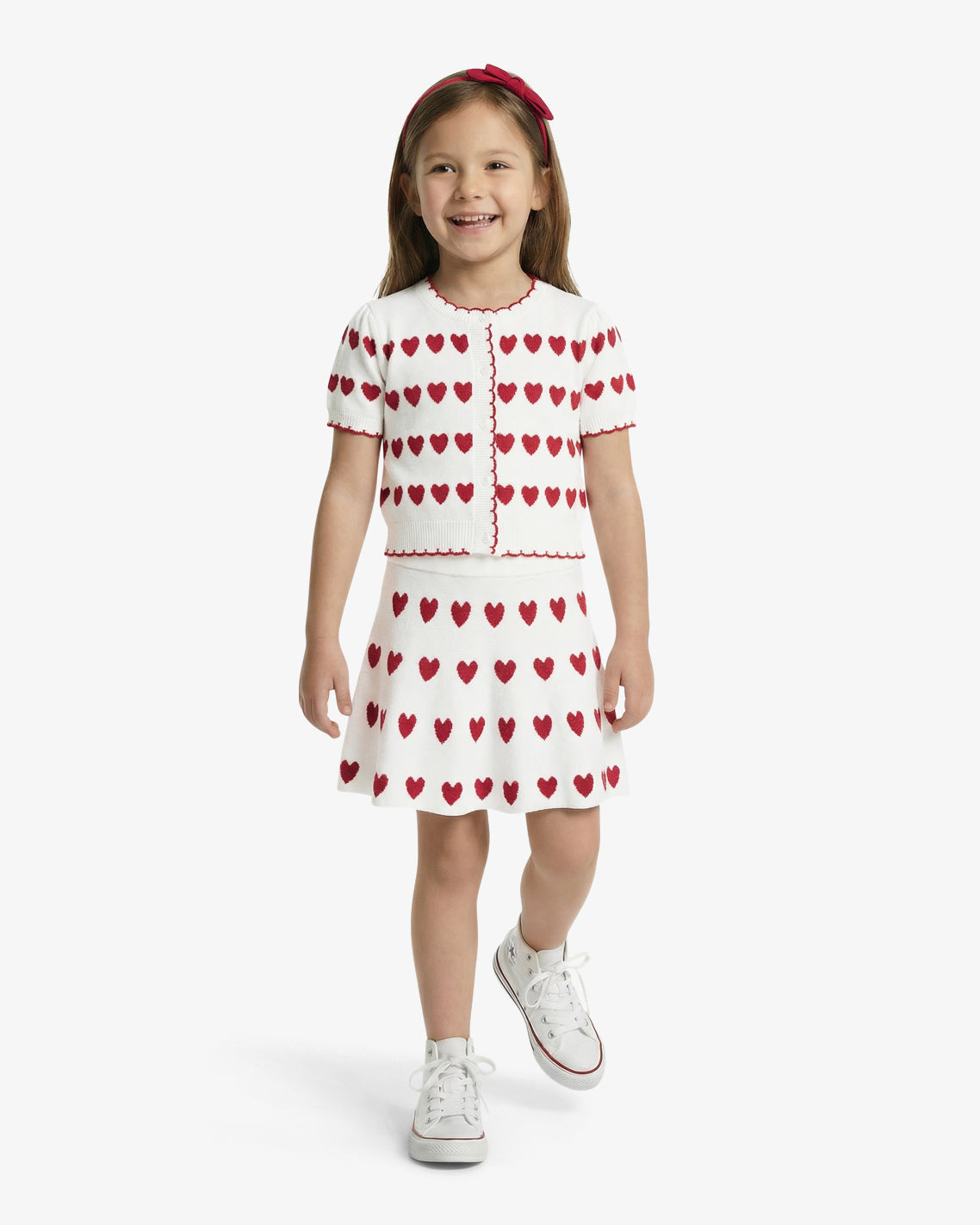 Sweater Knit Skirt Set with Headband in Heart Print | Draper James Recommended