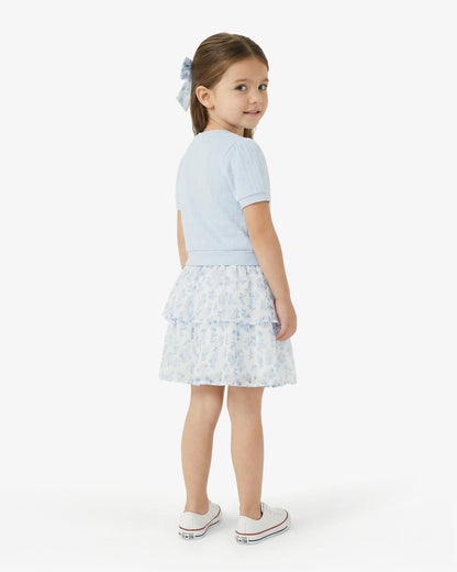 Floral Sweater Knit Skirt Set with Bow in Blue | Draper James Great Value