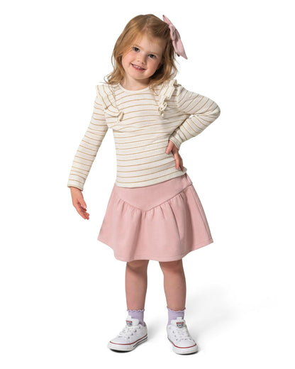 Girls' Long-Sleeve Top, Skirt And Bow Set | Draper James Great Value