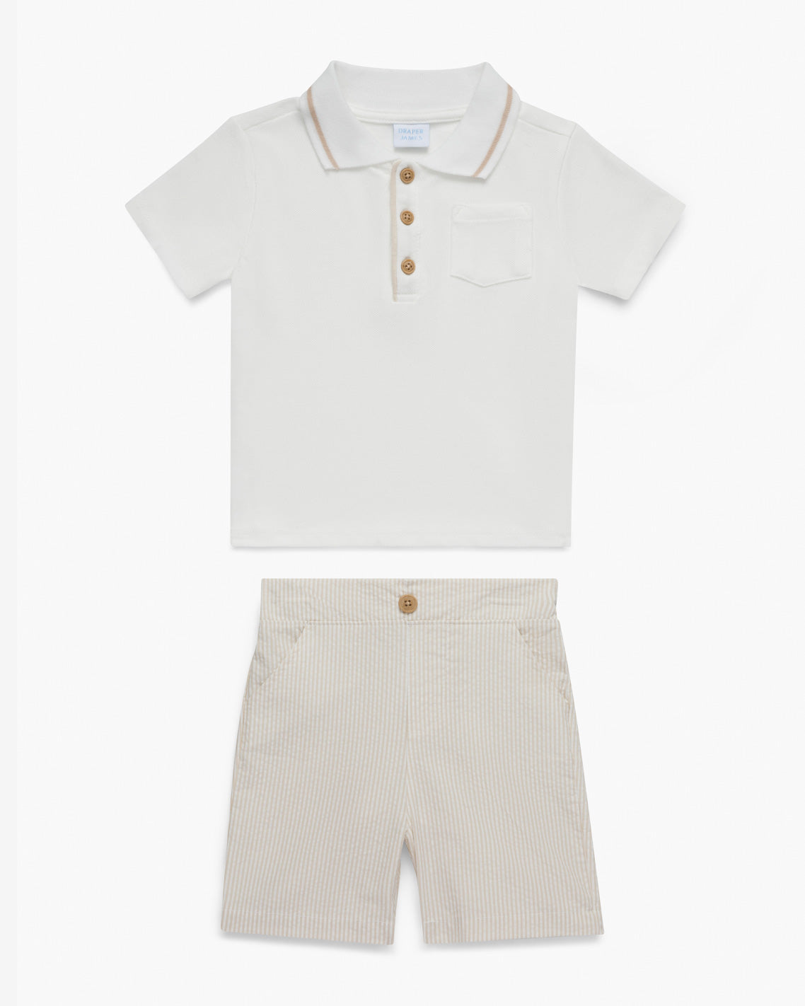 Polo Seersucker Short Set in Beige | Draper James Discount