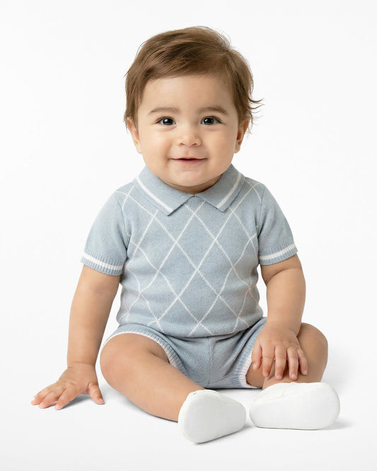 Argyle Polo Sweater Short Set in Blue | Draper James Classic