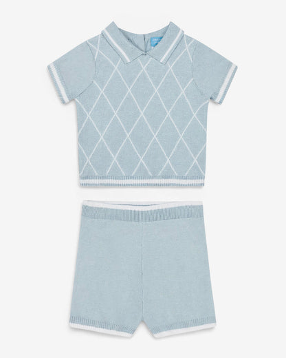 Argyle Polo Sweater Short Set in Blue | Draper James Classic