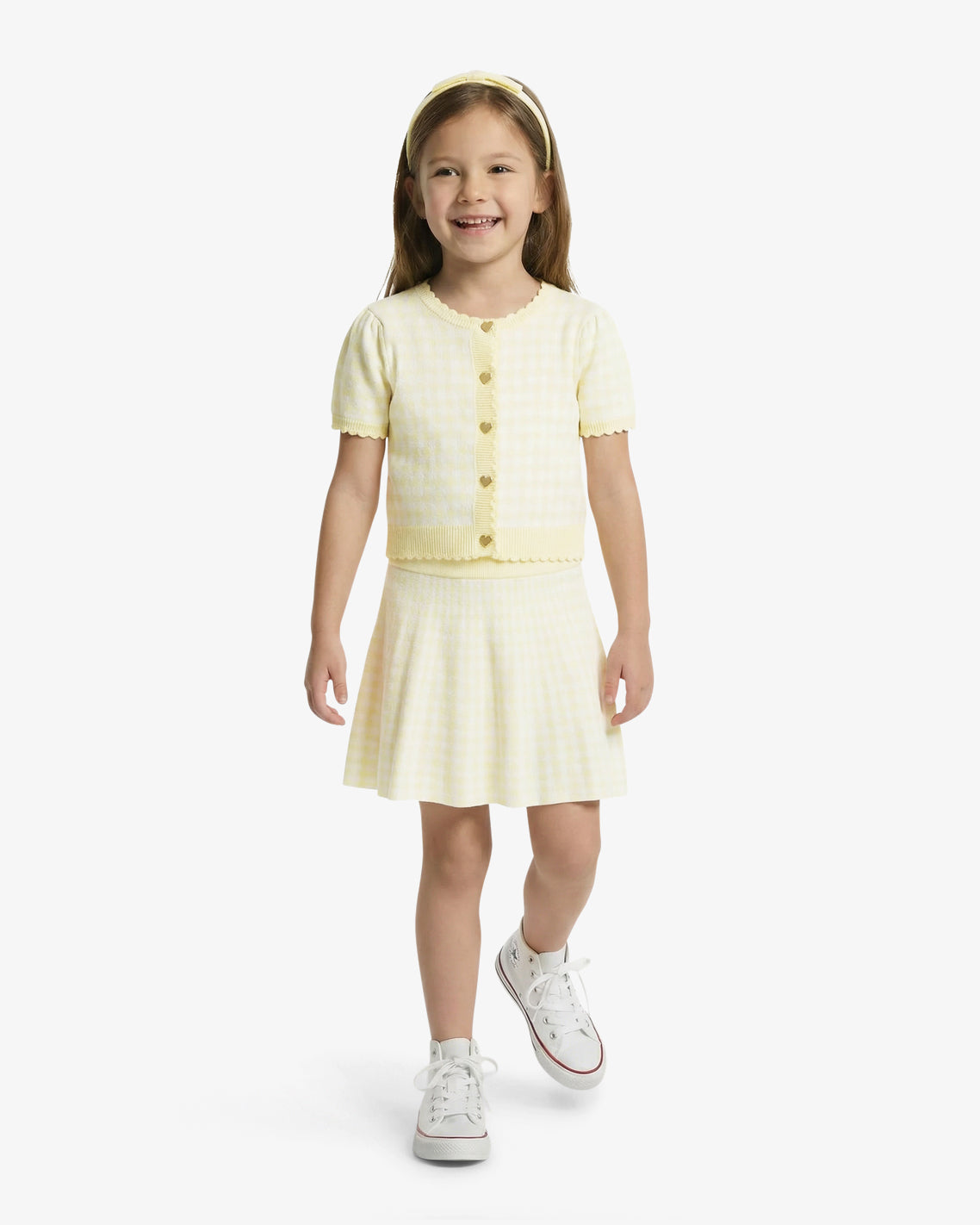 Sweater Knit Skirt Set with Headband in Yellow | Draper James Classic