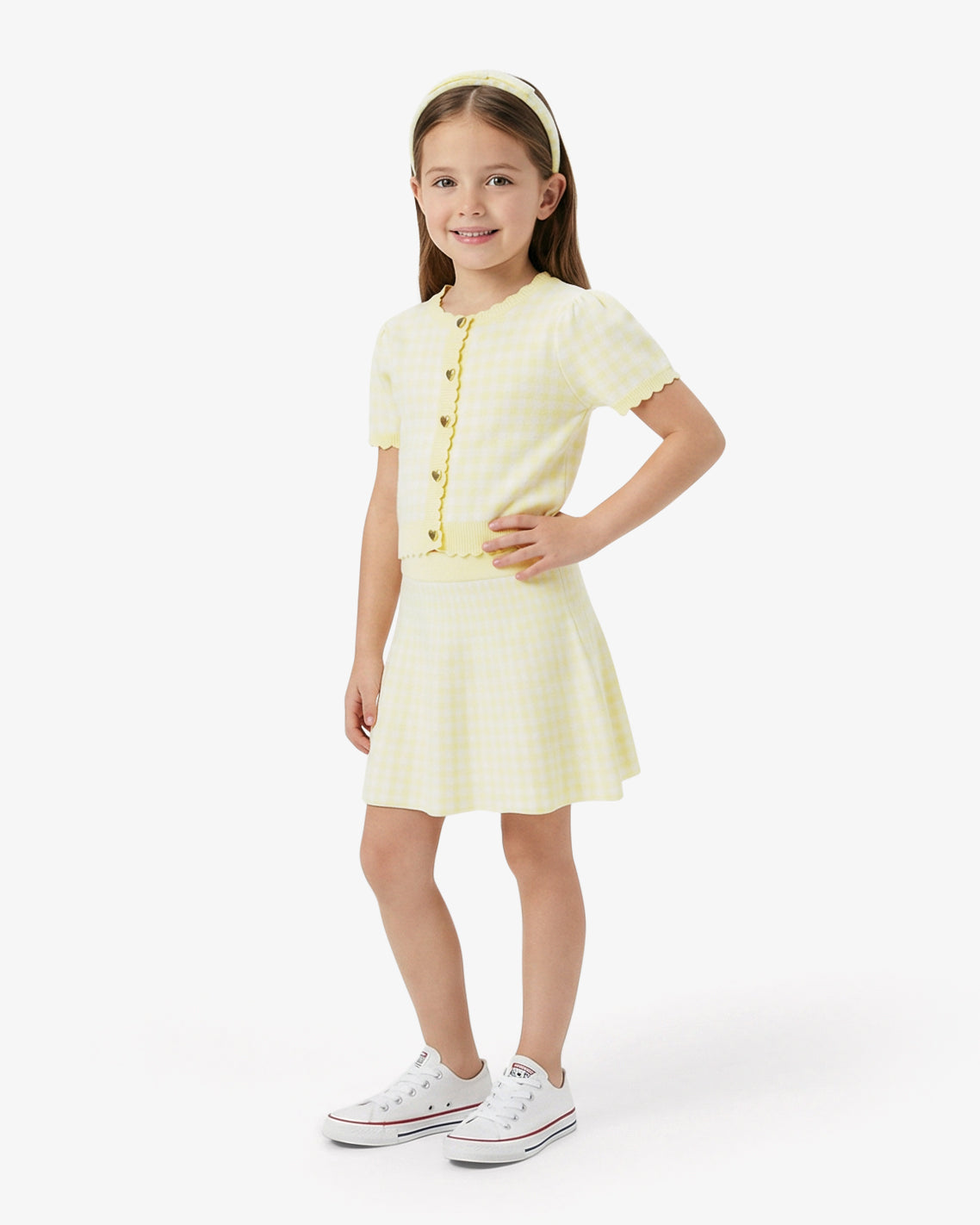 Sweater Knit Skirt Set with Headband in Yellow | Draper James Classic