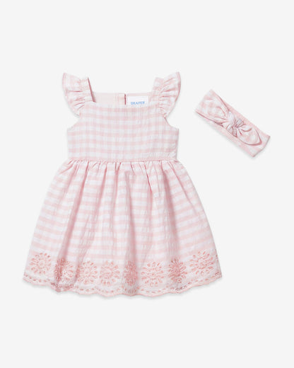 Dress with Diaper Cover in Pink Plaid | Draper James Latest