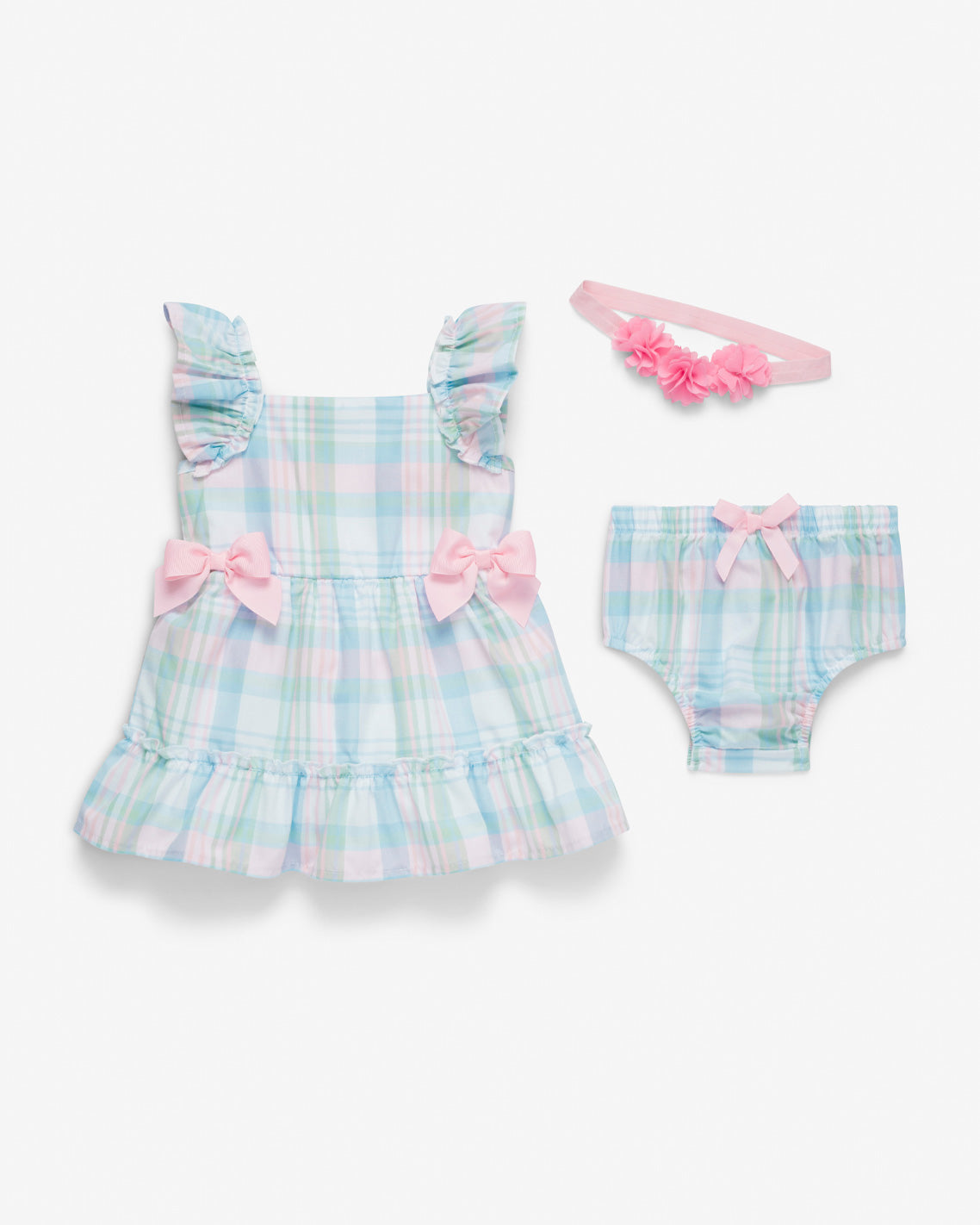 Dress with Diaper Cover in Blue Plaid | Draper James Latest