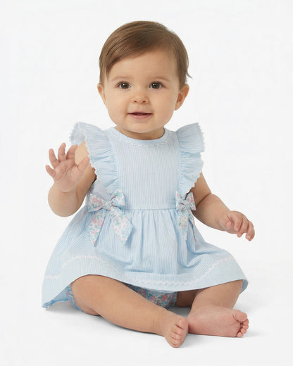 Striped Dress with Diaper Cover in Blue | Draper James Top Pick