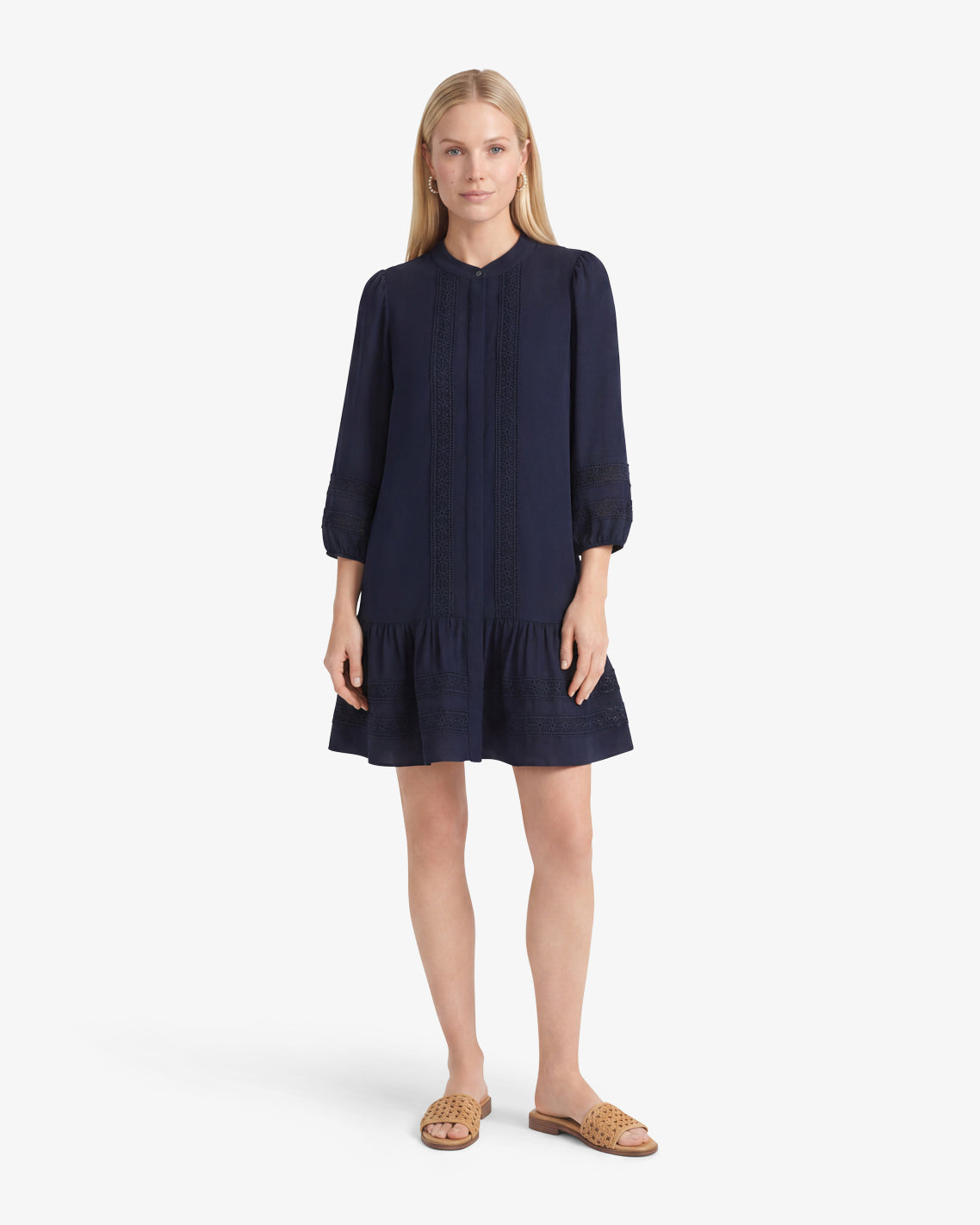 Molly Mini Dress in Embroidered Stripe | Draper James Discount