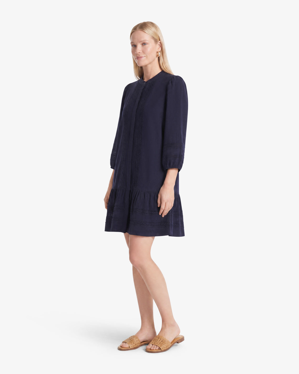Molly Mini Dress in Embroidered Stripe | Draper James Discount