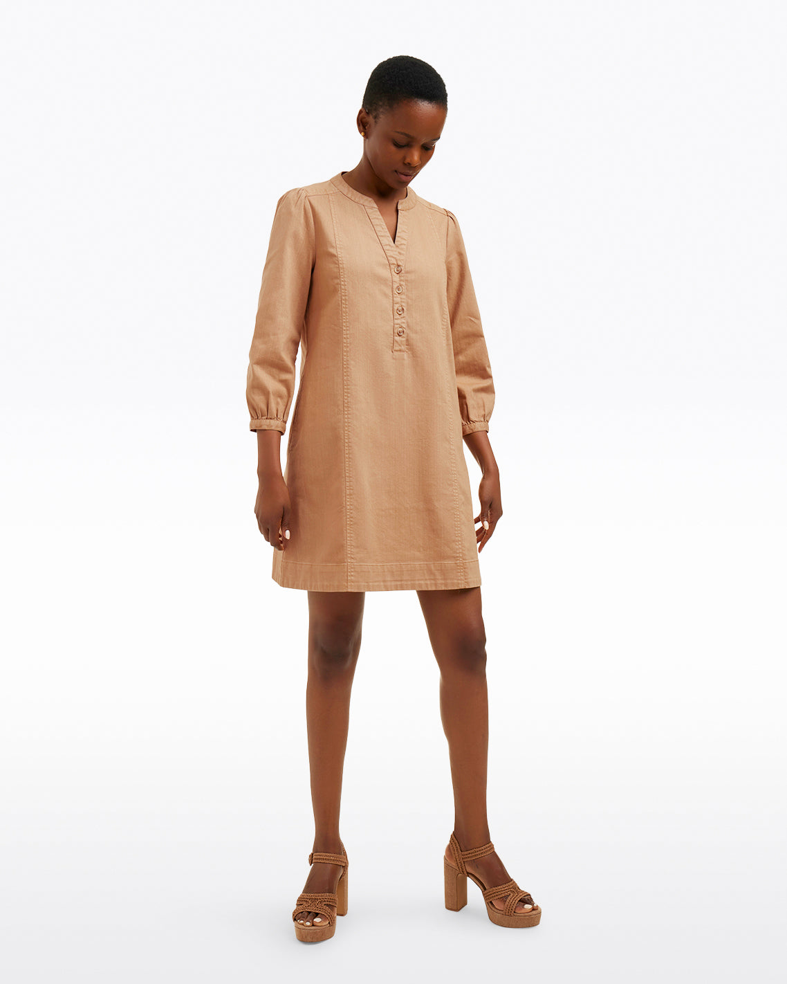 Felicity Popover Shift Dress in Croissant | Draper James Hot Sale