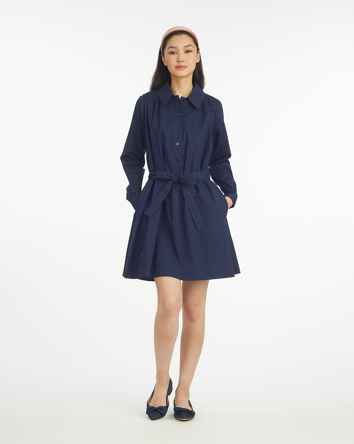 Ellie Pleated Shirtdress in Cotton Dobby | Draper James Quality