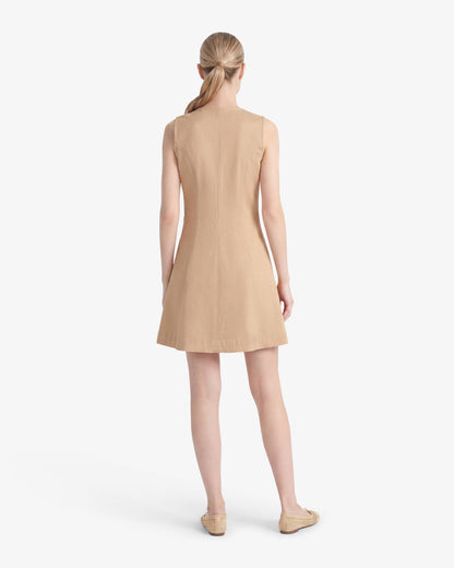 Sienna Sleeveless V-Neck Mini Dress in Croissant | Draper James Top Pick