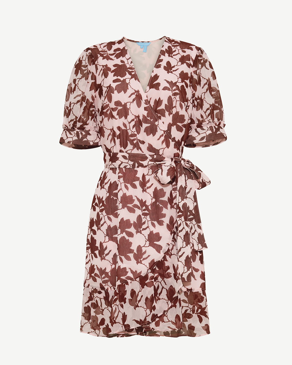 Ella Short-Sleeve Mini Dress in Burgundy Magnolia | Draper James Signature