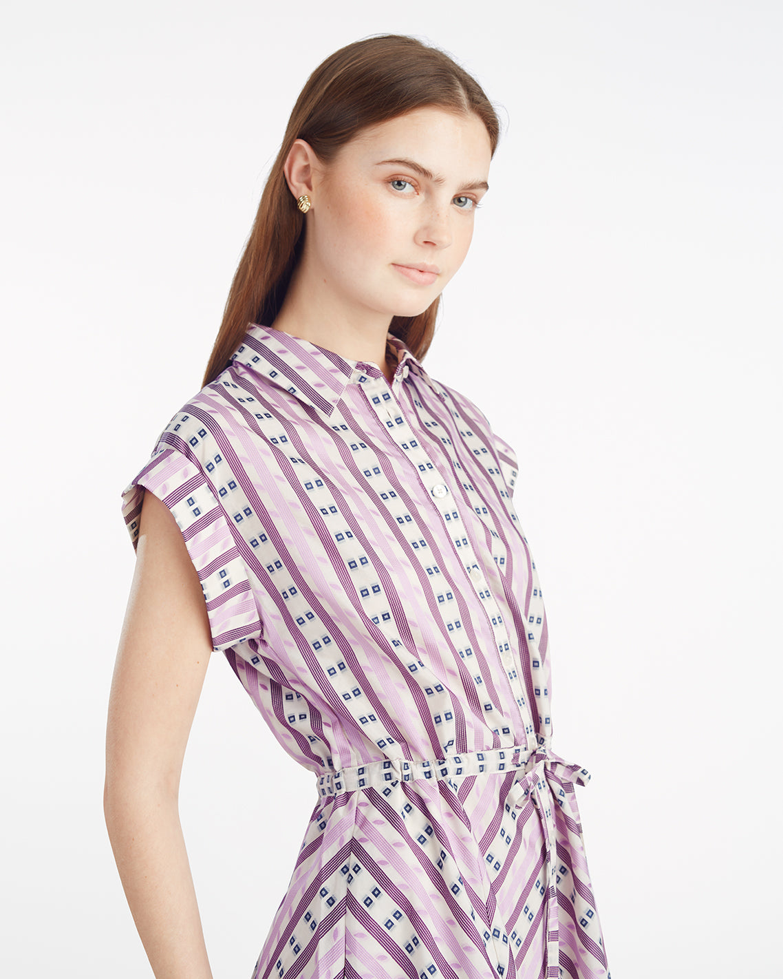 Phoebe Mini Shirtdress in Dotted Stripes Jacquard | Draper James Customer Favorite