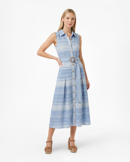 Vera Sleeveless Midi Dress in Stripe | Draper James Exclusive
