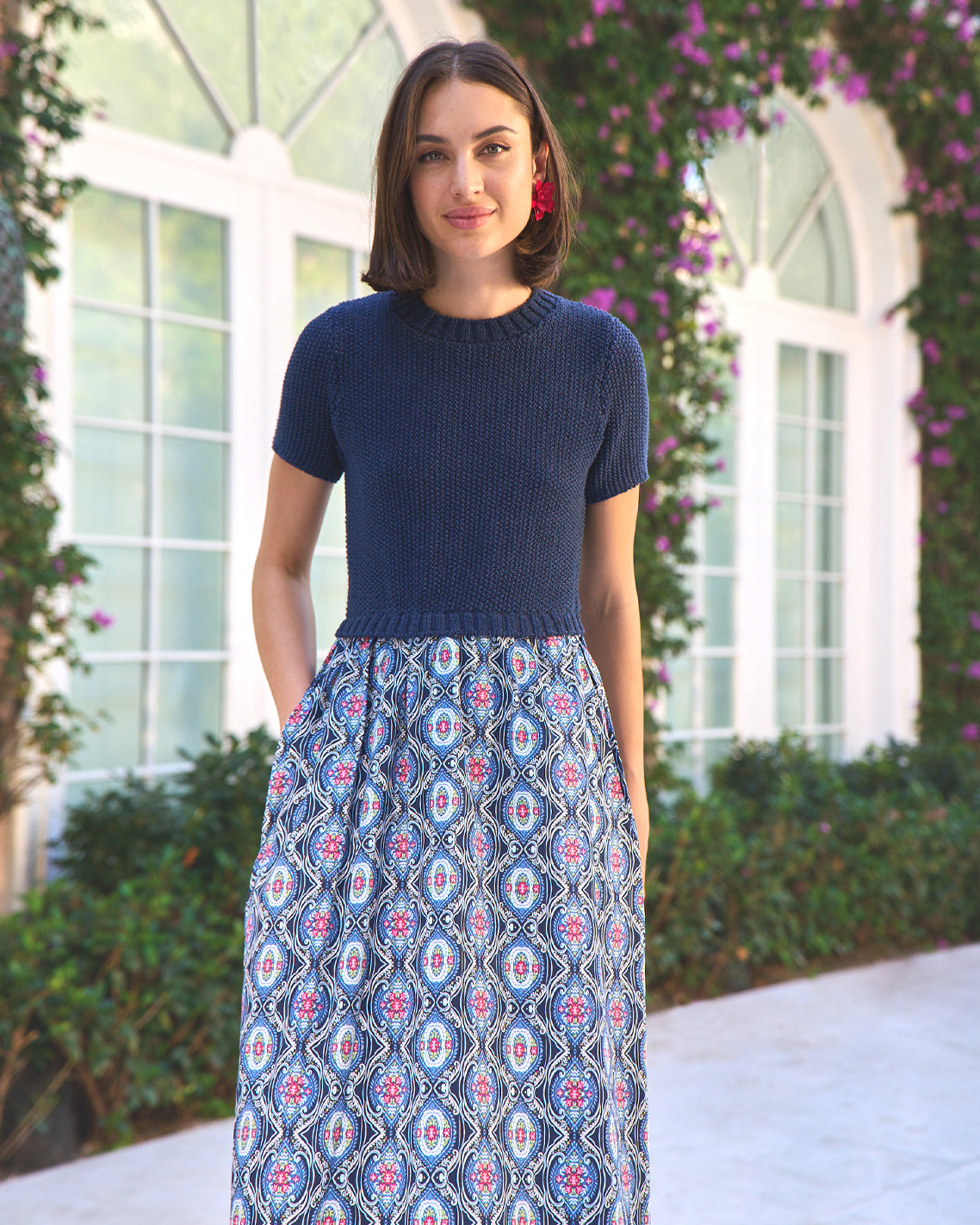 Chiara Mixed Media Midi Dress | Draper James Recommended