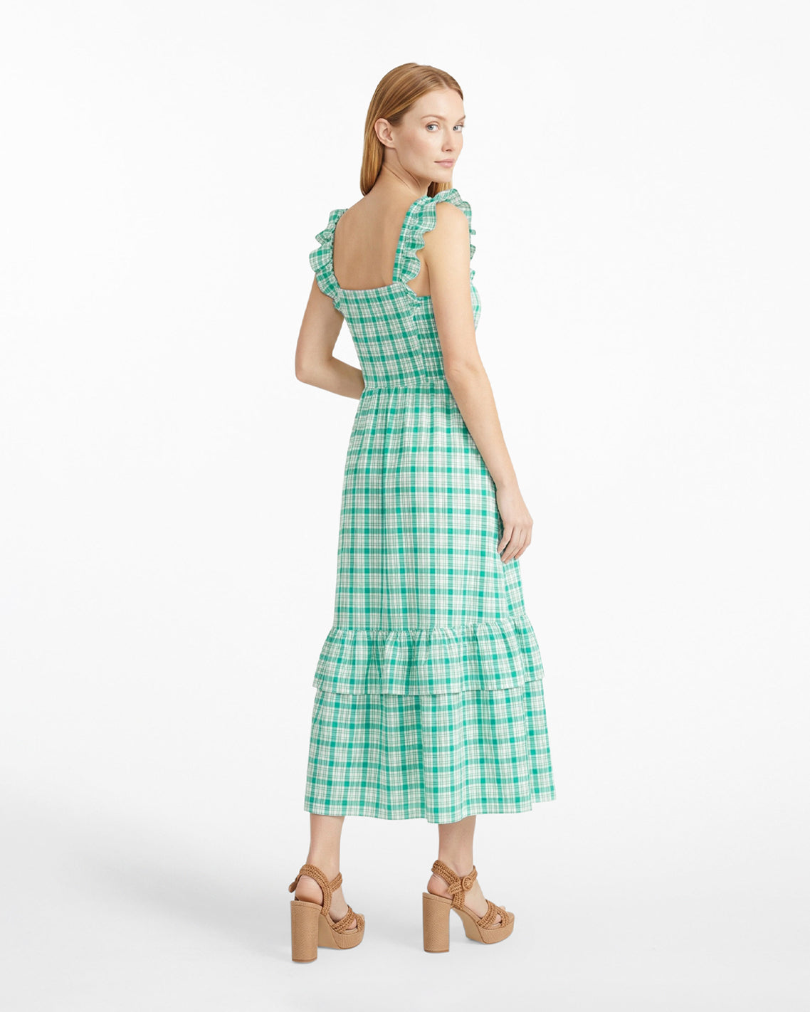 Carrie Midi Dress in Green Plaid | Draper James Classic