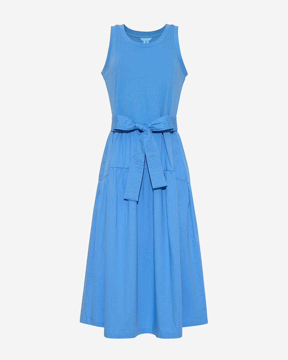 Lila Mixed Media Midi Dress in Light Blue | Draper James Latest
