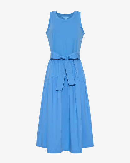 Lila Mixed Media Midi Dress in Light Blue | Draper James Latest