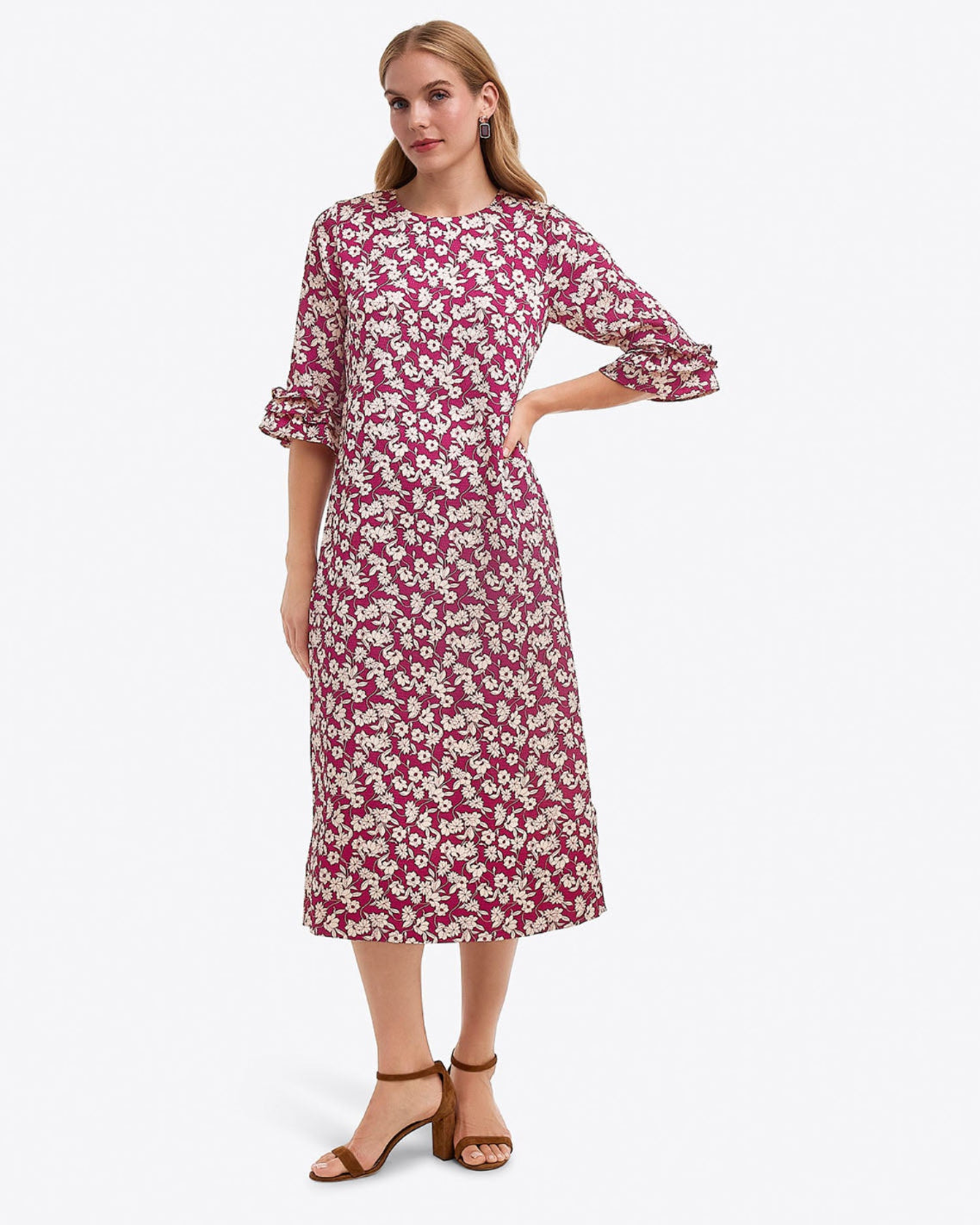 Crewneck Midi Dress in Hammered Satin | Draper James Top Pick