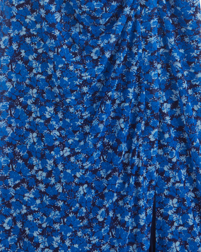 Selena V-Neck Midi Dress in Blue Scattered Ditsy | Draper James Sale