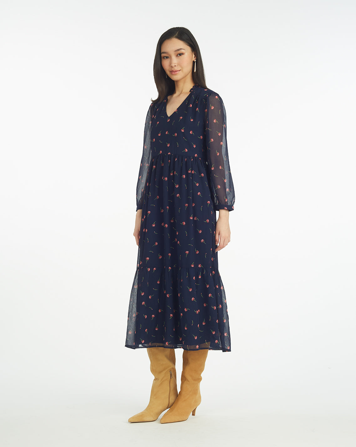 Katie Midi Dress in Ditsy Autumn Flowers | Draper James Latest