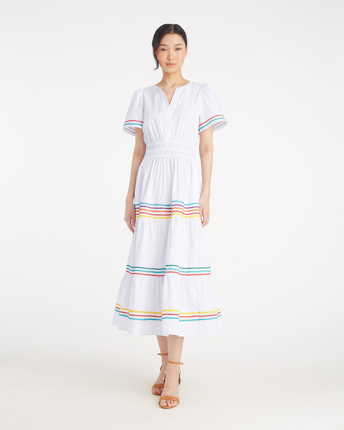 Hollie Midi Dress in Rainbow Ric Rac | Draper James Value