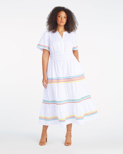 Hollie Midi Dress in Rainbow Ric Rac | Draper James Value