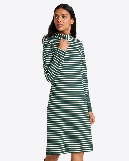 Elsie Turtleneck Dress in Green Stripe | Draper James New