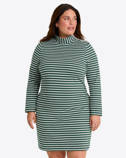 Elsie Turtleneck Dress in Green Stripe | Draper James New