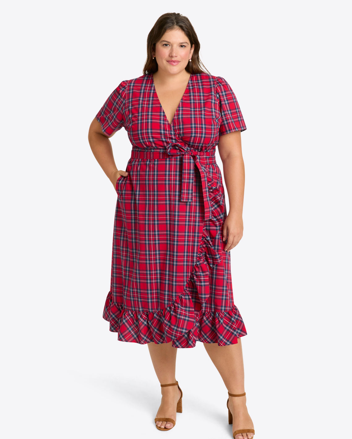 Reba Midi Wrap Dress in Angie Plaid | Draper James Great Value