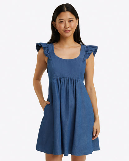 Ciara Babydoll Dress in Chambray | Draper James Everyday