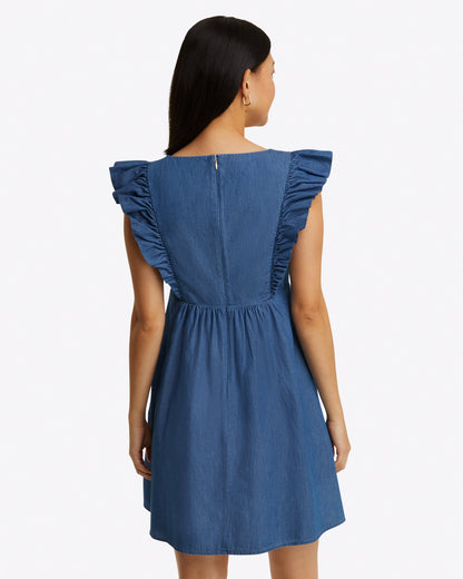 Ciara Babydoll Dress in Chambray | Draper James Everyday