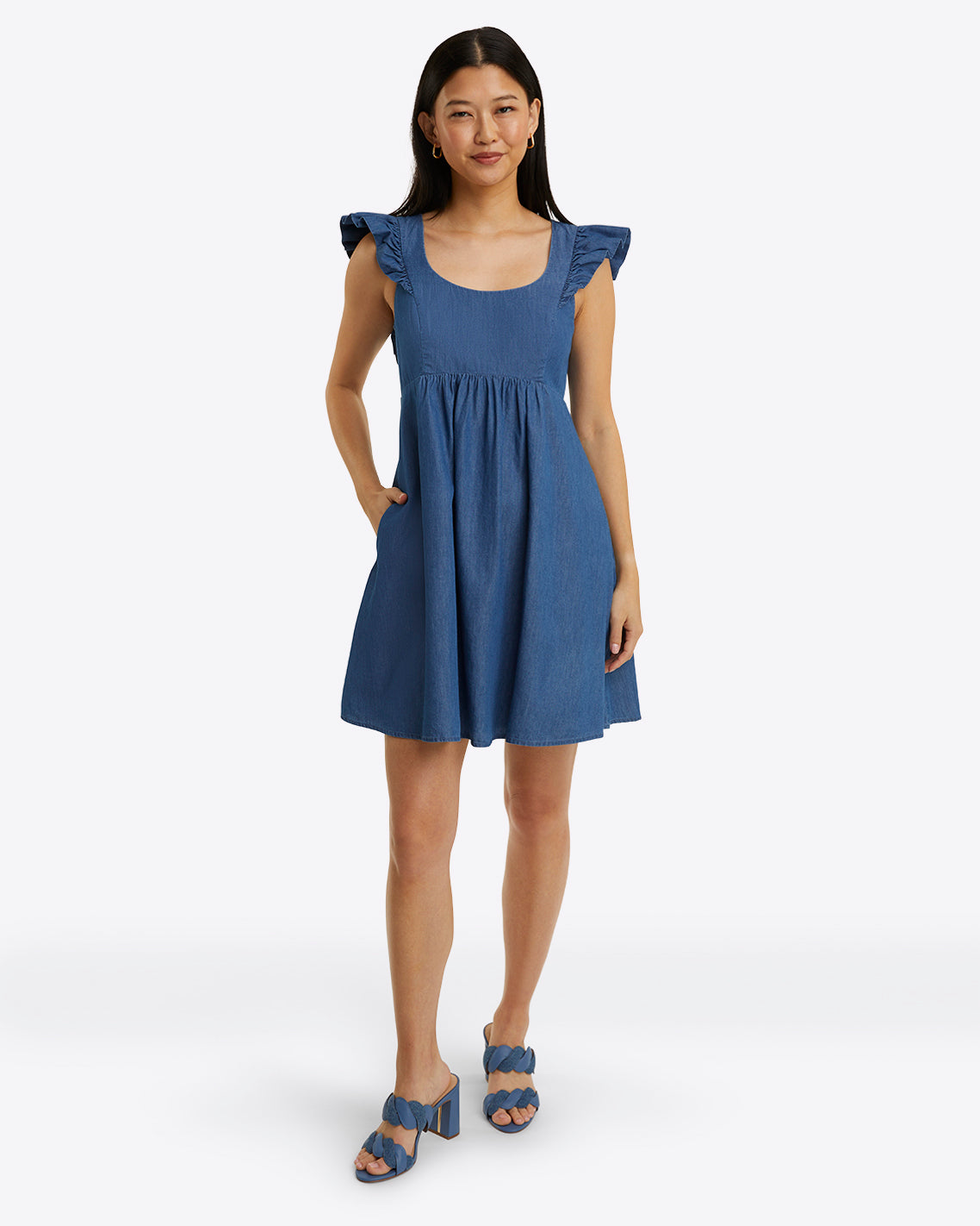 Ciara Babydoll Dress in Chambray | Draper James Everyday