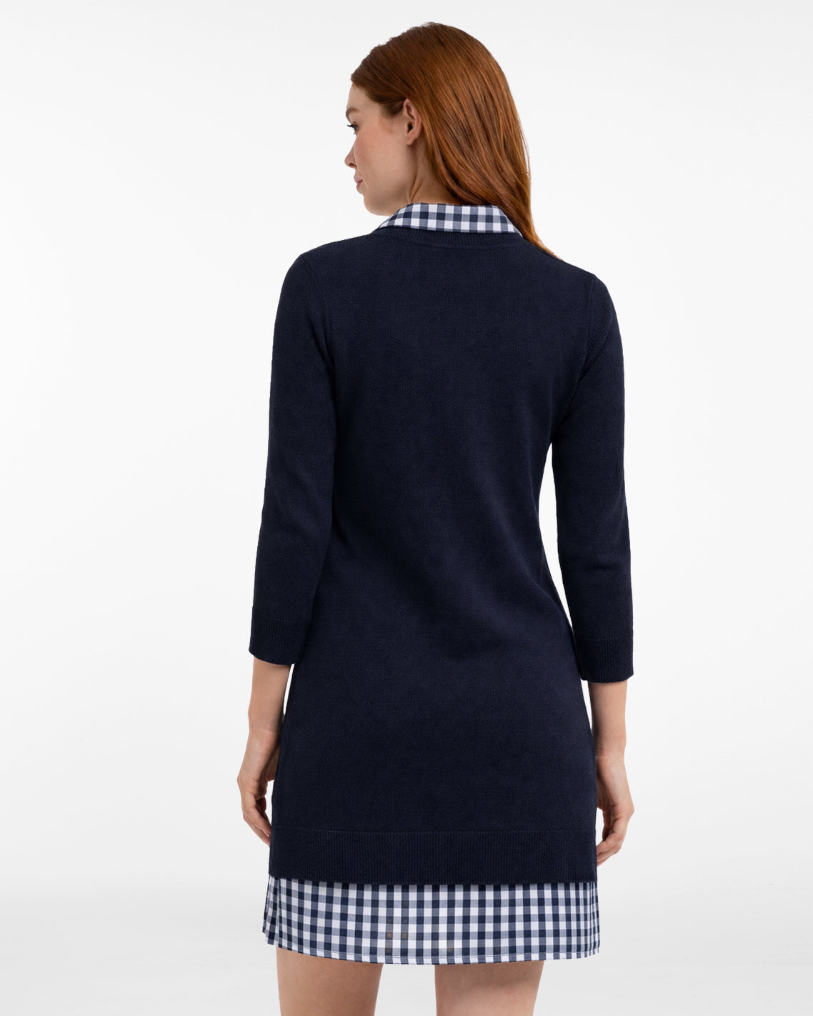 Wool and Cotton Combo Sweaterdress in Navy | Draper James Trusted