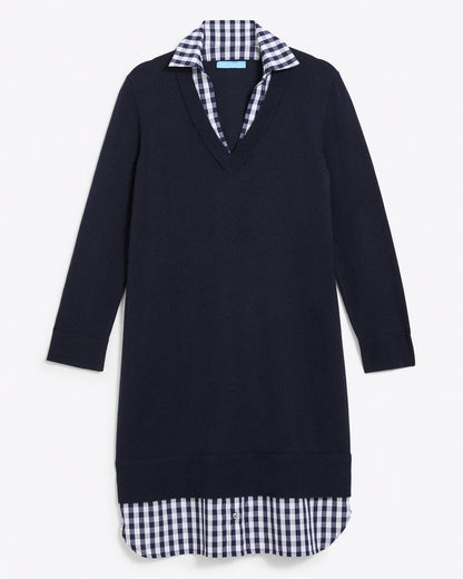 Wool and Cotton Combo Sweaterdress in Navy | Draper James Trusted