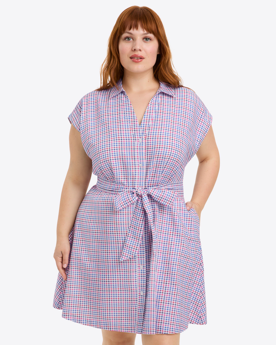 Trisha Shirtdress in Stitched Grid | Draper James Trending