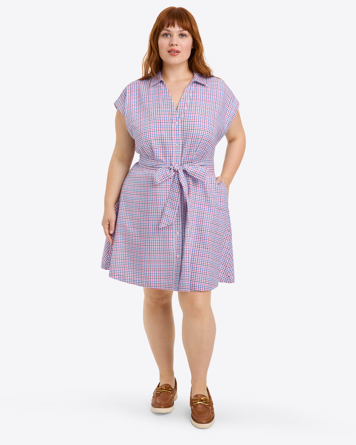 Trisha Shirtdress in Stitched Grid | Draper James Trending