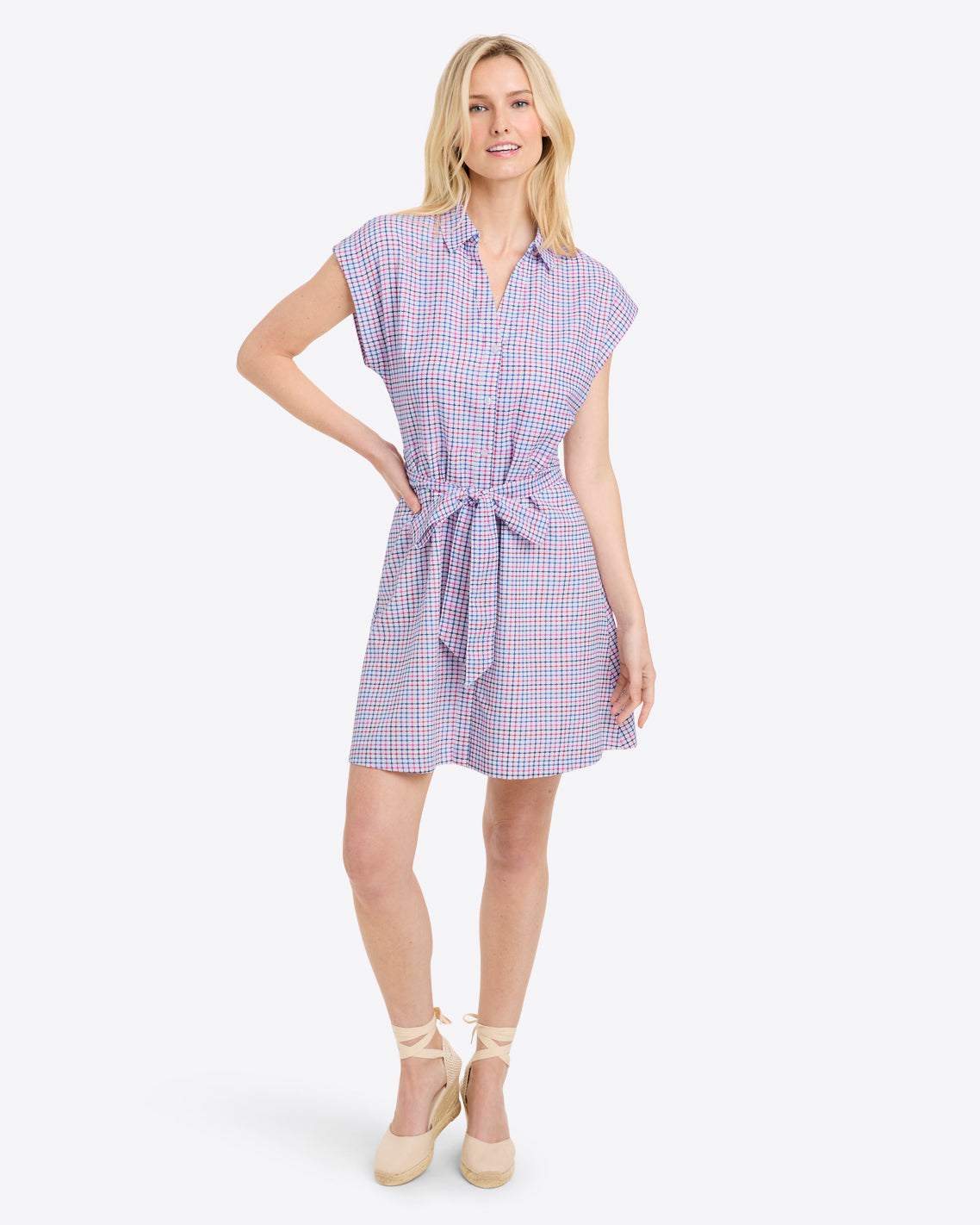 Trisha Shirtdress in Stitched Grid | Draper James Trending