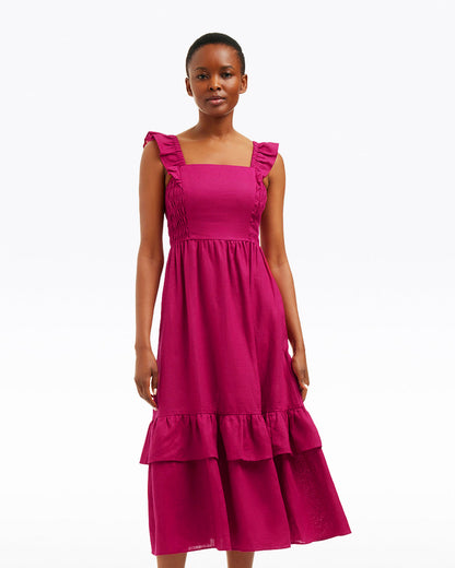 Carrie Midi Dress in Raspberry Pink | Draper James Best Price