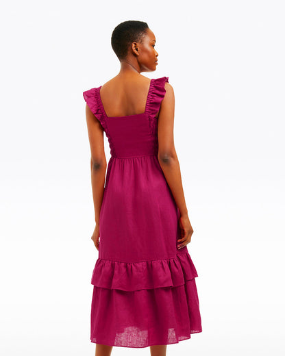Carrie Midi Dress in Raspberry Pink | Draper James Best Price