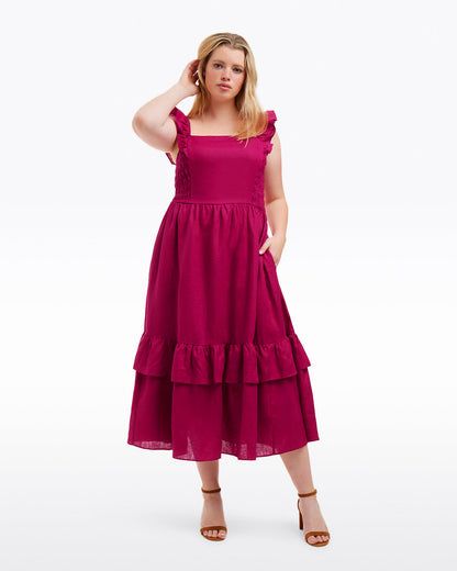 Carrie Midi Dress in Raspberry Pink | Draper James Best Price