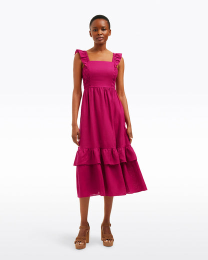 Carrie Midi Dress in Raspberry Pink | Draper James Best Price