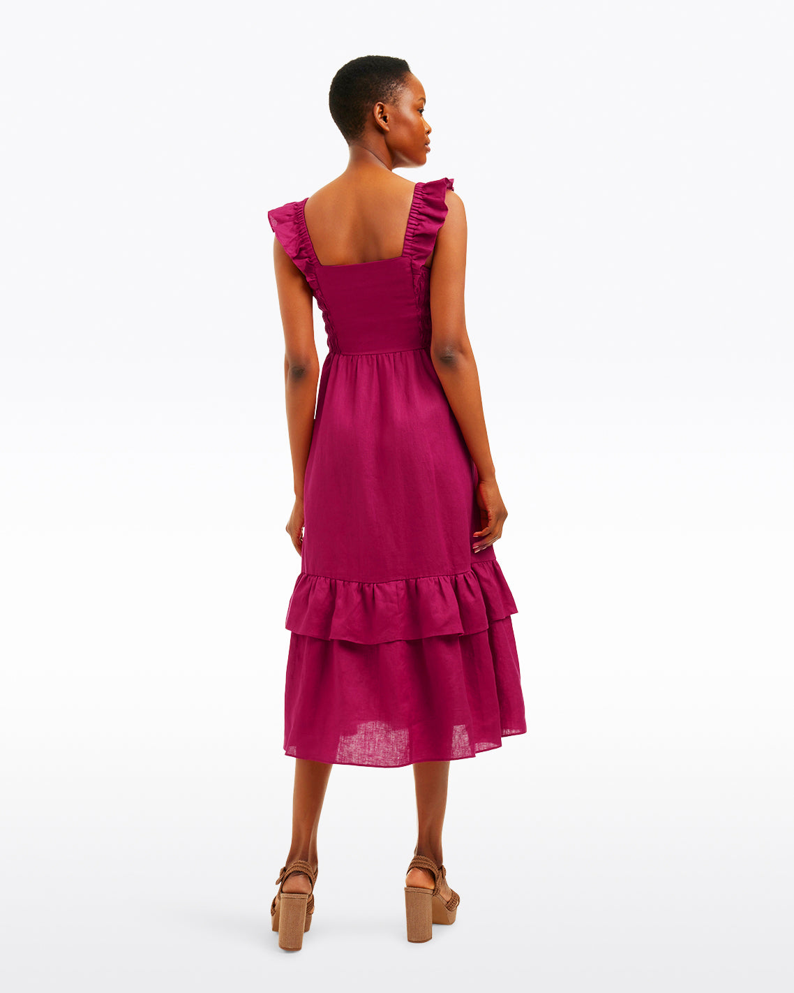 Carrie Midi Dress in Raspberry Pink | Draper James Best Price