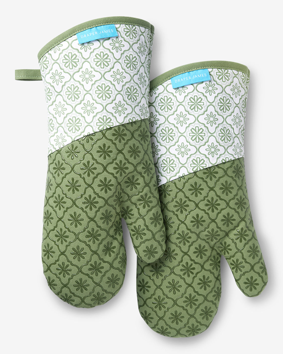Geometric Floral Silicone Oven Mitt Set in Seafoam | Draper James Best Price
