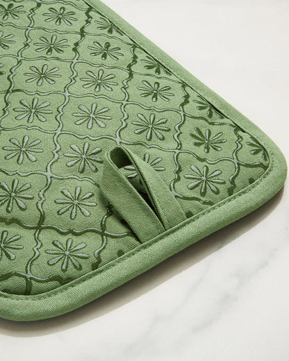 Geometric Floral Pot Holder Set in Seafoam | Draper James Featured