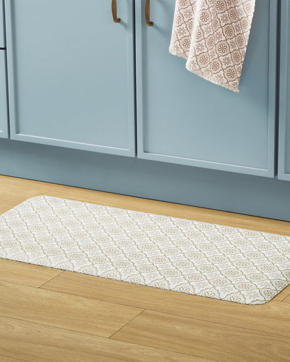 Geometric Floral Kitchen Mat in Natural | Draper James Sale
