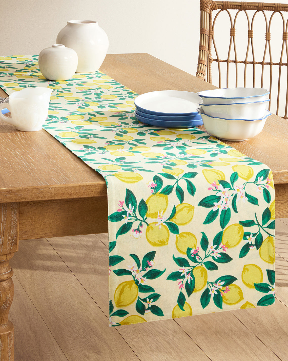 Lemon Blossom Reversible Table Runner | Draper James Premium