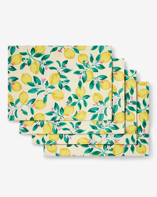 Lemon Blossom Reversible Placemat Set | Draper James Value
