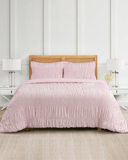 Kara Pinstripe Pink Comforter Set | Draper James Quality